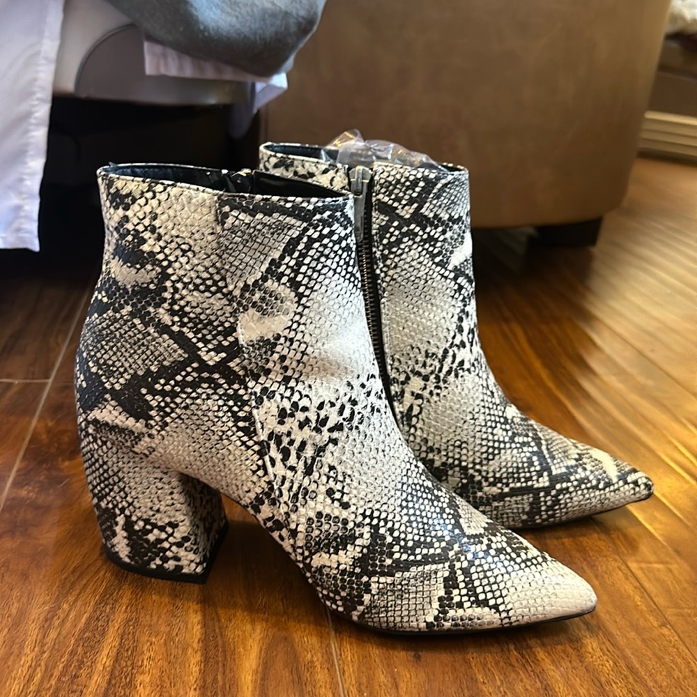 Snake skin booties